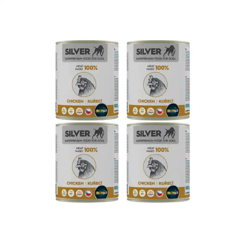 Odeslání Ihned IRONpet Silver Dog Kuřecí 100% masa konzerva 4x800g