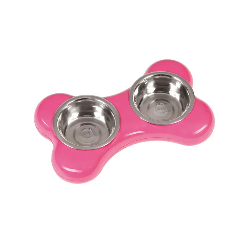 Levný Karlie Miska nerez KOST 2x400ml/36x22x8cm/růžová