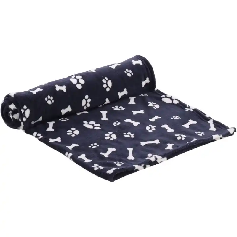 Flamingo Zuma Deka Vzor kostičky/packy Tmavě modrá 150x100cm Nejprodávanější