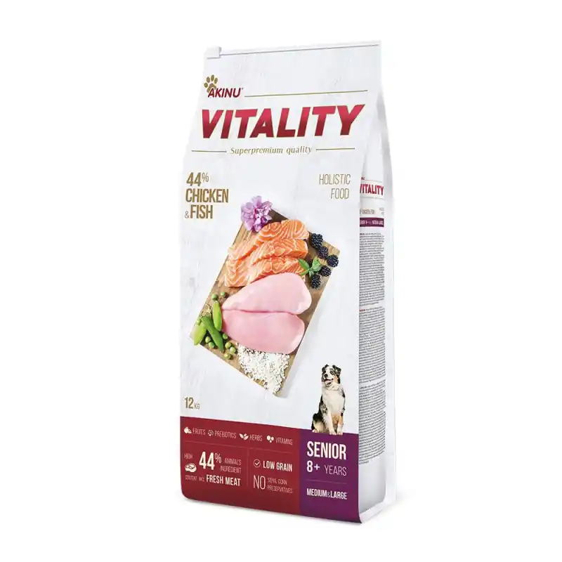 Speciální Cena Akinu VITALITY Kuřecí & Rybí granule pes senior 12kg