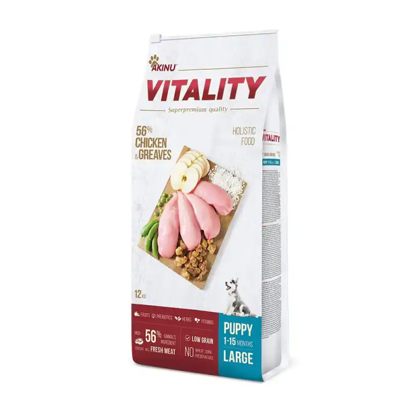Akinu VITALITY Kuřecí & Škvarkové granule štěně 12kg Pouze Dnes