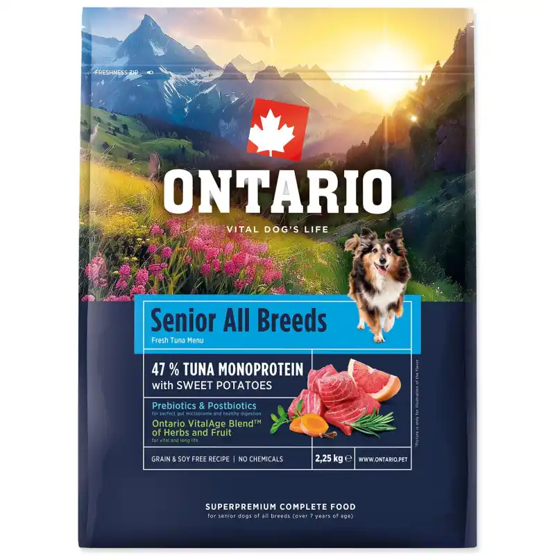 Objednat Nyní Ontario Senior All B. Monoprotein Tuna & Sw. Pot. 2,25kg