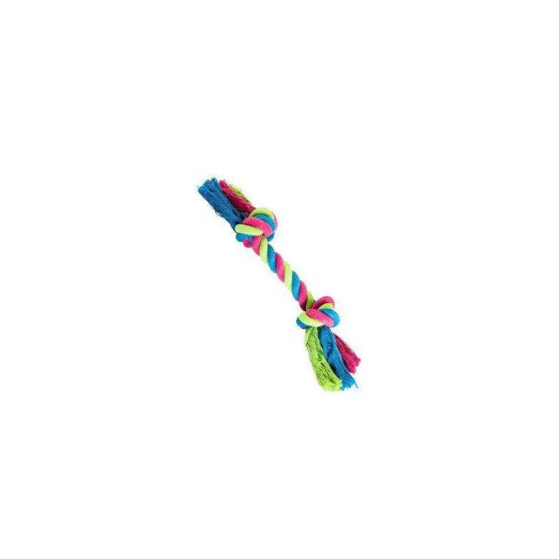 Dokud Zásoby Vydrží Hračka pes Uzel bavlněný 30cm/140g růžová/modrá HipHop