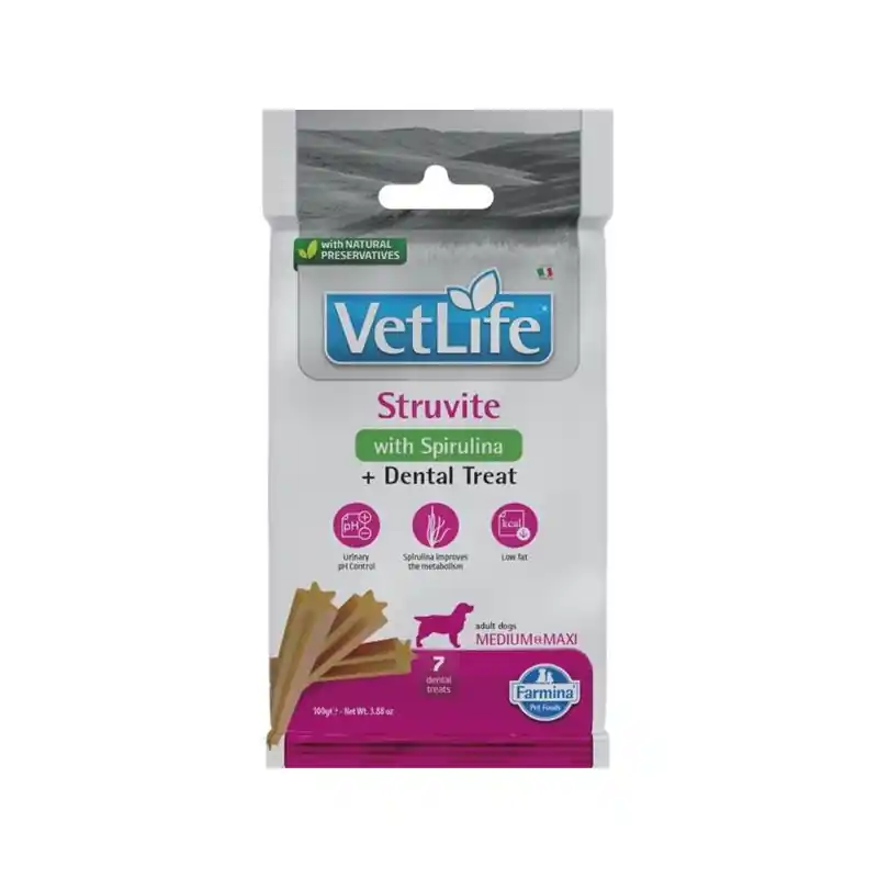 Vet Life Dog Dental Snack Struvite Adult M & L 100g Novinka