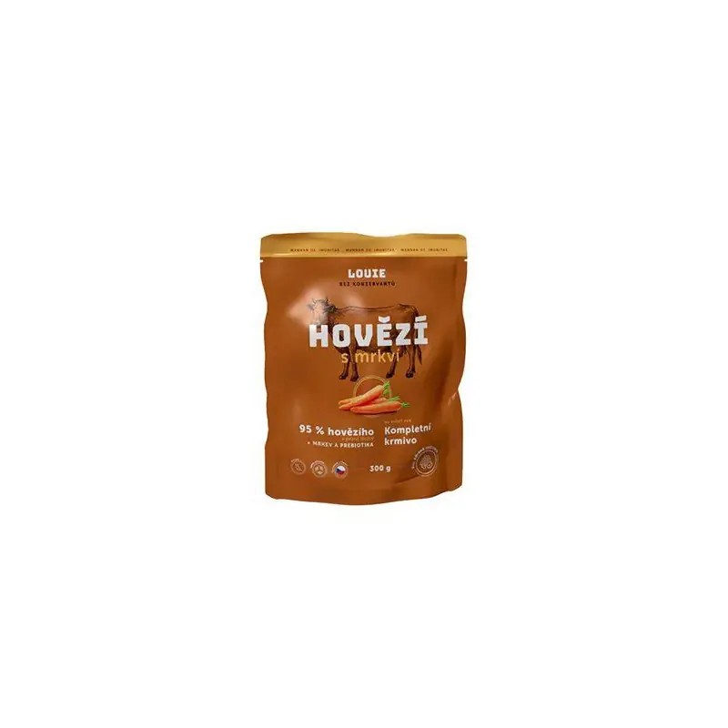 Časově Omezené Louie Dog kapsa Hovězí s mrkví 300g