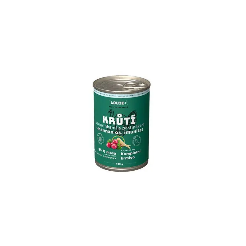 Oblíbený Louie Dog konz. Krůtí s brus.pastinák,prebiotiky 400g
