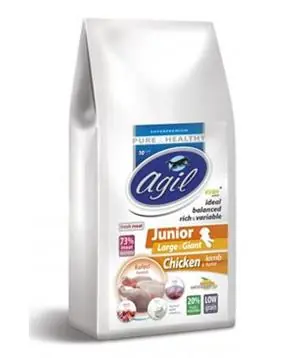 AGIL JUNIOR LARGE & GIANT, CHICKEN & lamb, tuna, yoghurt - 10kg - 757 Kč Nakupujte Hned