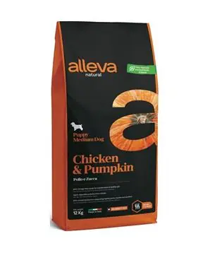 ALLEVA NATURAL Dog Dry Puppy Chicken&Pumpkin Medium - 800g - 239 Kč Ihned K Objednání