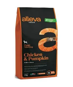 ALLEVA NATURAL Dog Dry Puppy Chicken&Pumpkin Mini - 800g - 219 Kč Nejprodávanější
