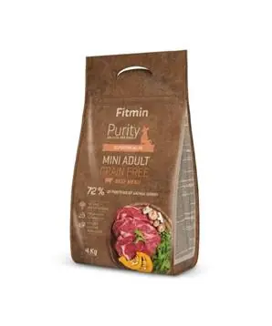 Fitmin kompletní krmivo pro psy Purity Grain Free Adult Mini Beef - 4 kg - 630 Kč Vrácení Zdarma