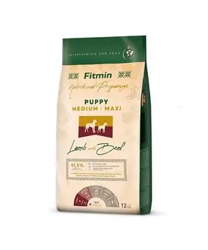 Značkový Fitmin Medium Maxi Puppy Lamb With Beef kompletní krmivo pro štěňata - 12 kg - 1272 Kč