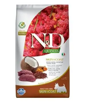 Nová Kolekce N&D Quinoa DOG Skin & Coat Venison & Coconut Mini - 800g - 280 Kč