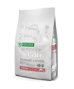 Sezónní Sleva Nature’s Protection Superior Care Dog Dry White Dogs Starter Grain Free Salmon - 10 kg - 1599 Kč