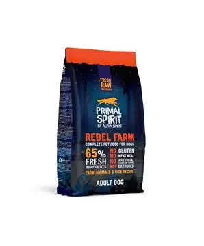 Primal Spirit Dog 65% Rebel Farm - 2 x 12 kg - 2000 Kč Super Cena