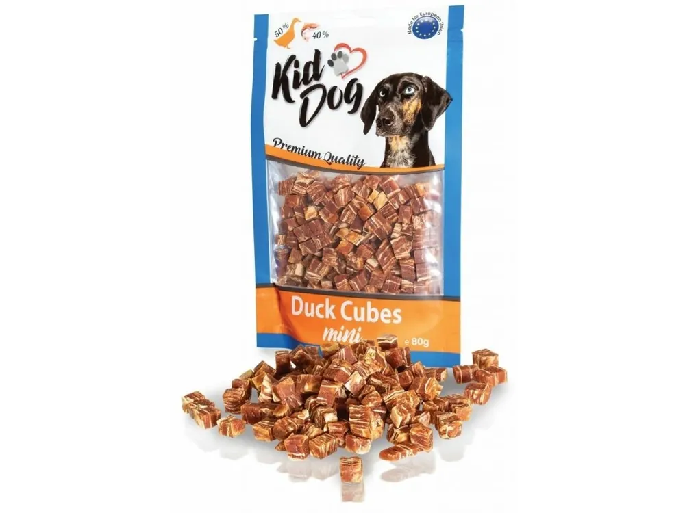 Cenově Výhodný Kiddog mini kachní kostky s treskou - pamlsky pro psy 80 g