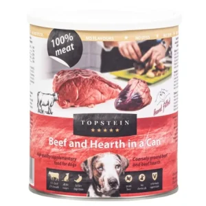 Zlevněný TopStein hovězí a srdce v plechu - konzerva 800 g