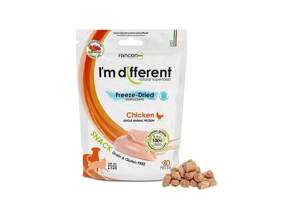Nejlepší Volba I‘m different Raw Freeze-Dried kuře - pamlsky 40 g