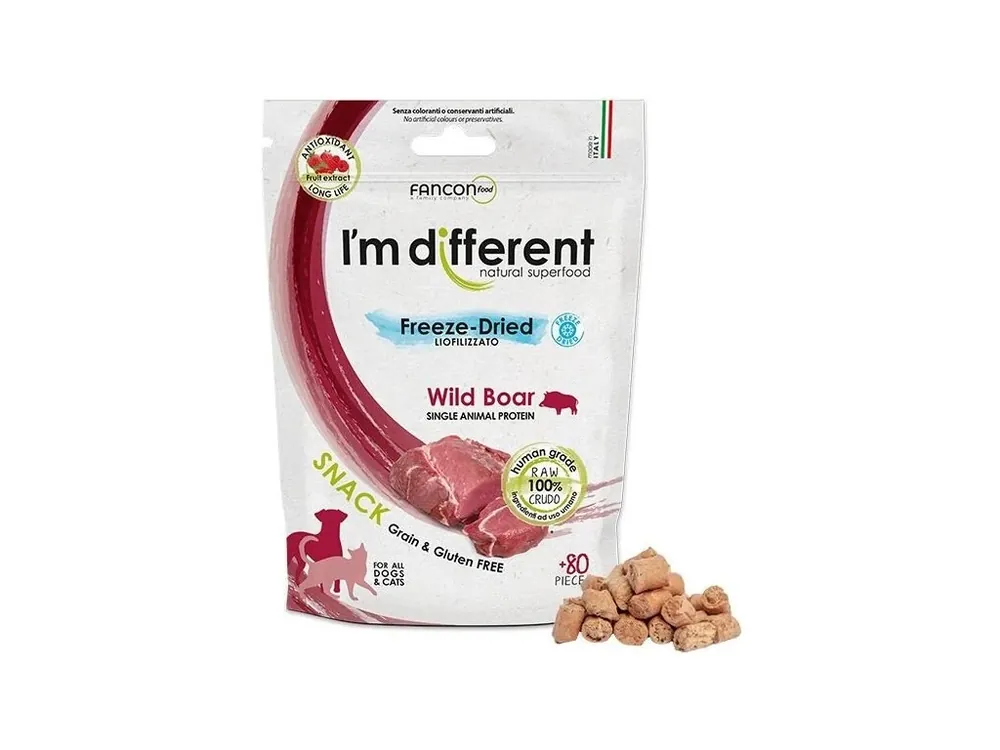 Bezpečná Platba I‘m different Raw Freeze-Dried divočák - pamlsky 40 g