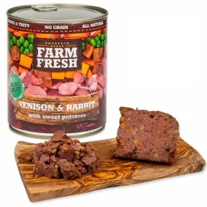 Farm Fresh zvěřina, králík a brambory - konzerva pro psy 800 g Oblíbený