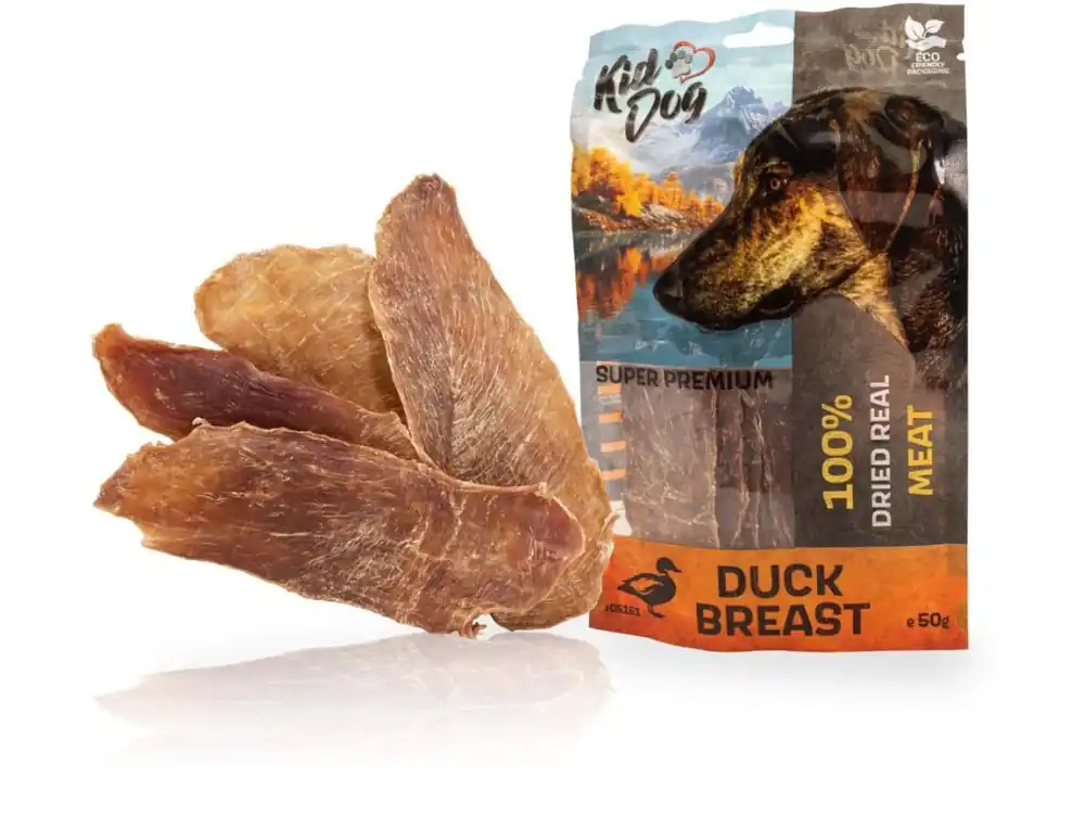 Nakupujte Hned Kiddog kachní prsa 50 g - tenké plátky pro psy