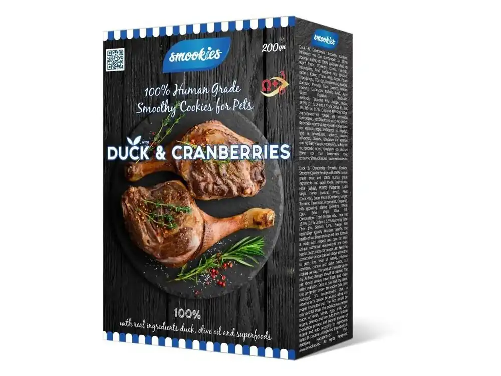 Smookies Premium Duck & Cranberries 200 g - sušenky pro psy Finální Výprodej