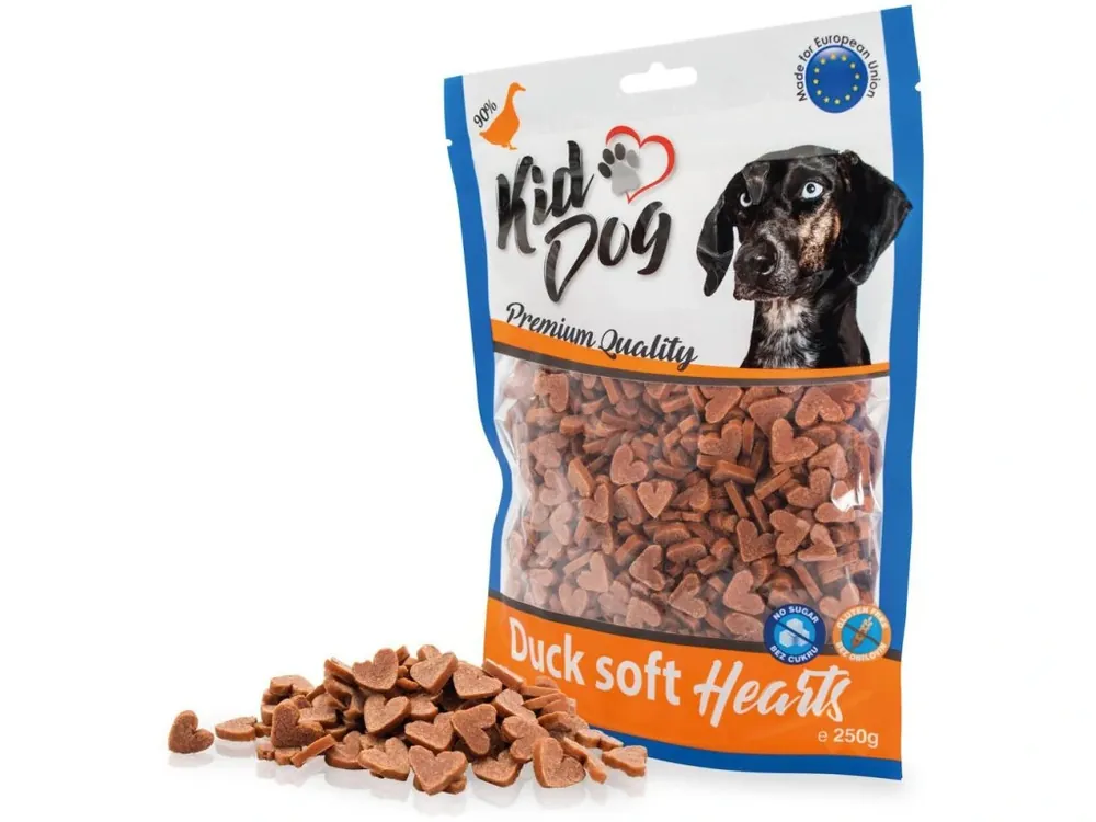 Kiddog kachní srdíčka - tréninkové pamlsky pro psy 250 g Zlevněný