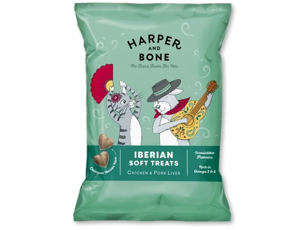 Novinka Harper and Bone Iberian šunka, kuře a vepřová játra - pamlsek 90 g