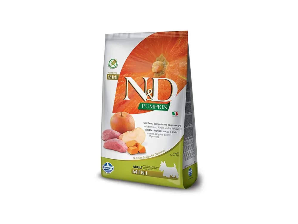 Zlevněný N&D Dog GF Pumpkin Adult Mini Boar Apple 7 kg