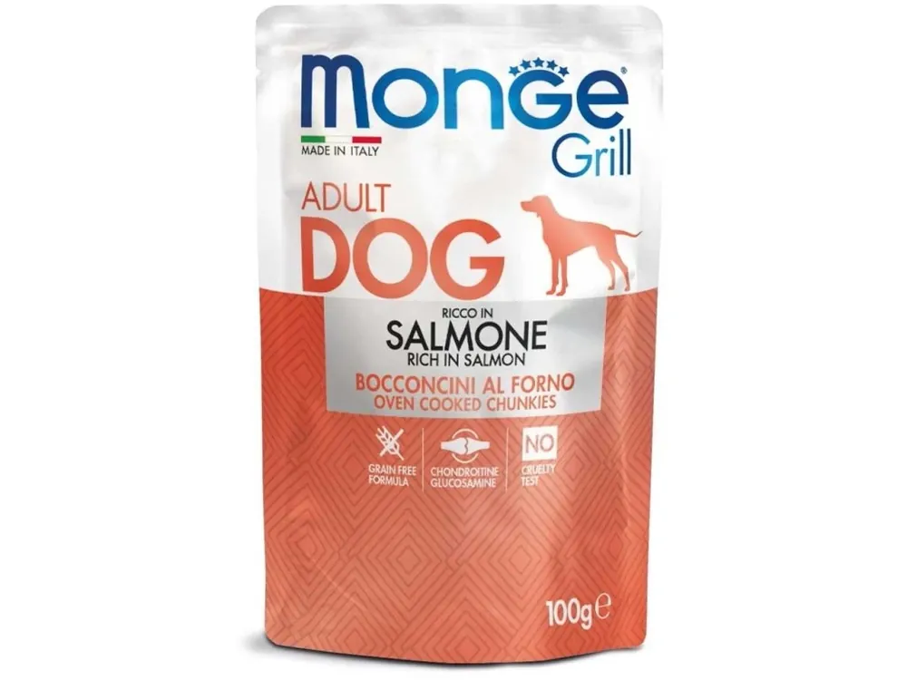 Nová Kolekce Monge Grill s lososem - kapsička pro psy 100 g