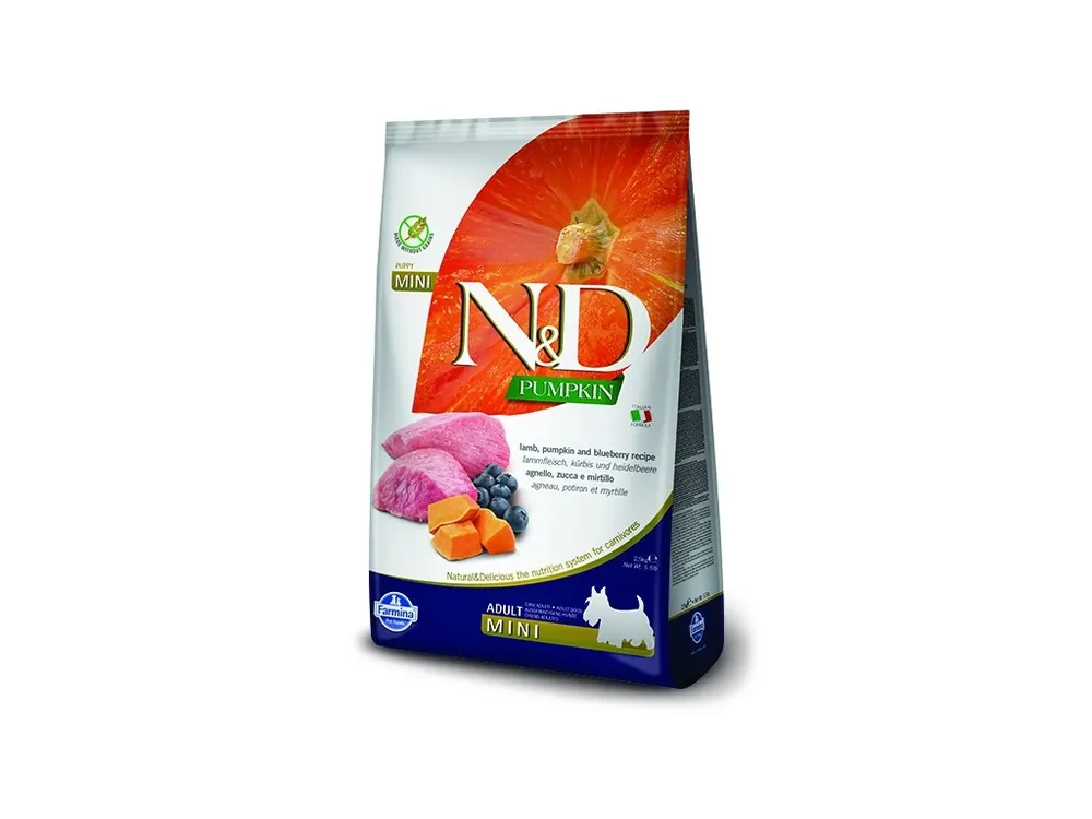 Tovární Cena N&D Dog GF Pumpkin Adult Mini Lamb Blueberry 7 kg