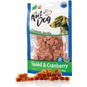 Víkendová Akce Kiddog mini králičí kostky s brusinkami - pamlsky pro psy 80 g