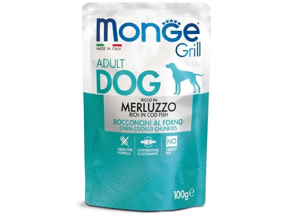 Cenový Hit Monge Grill s treskou - kapsička pro psy 100 g