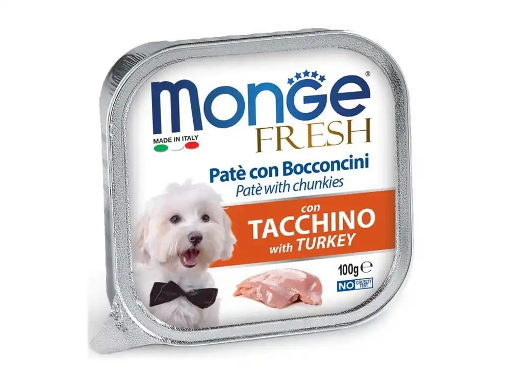 Monge FRESH paté a kousky s krůtím masem - mistička pro psy 100 g Novinka