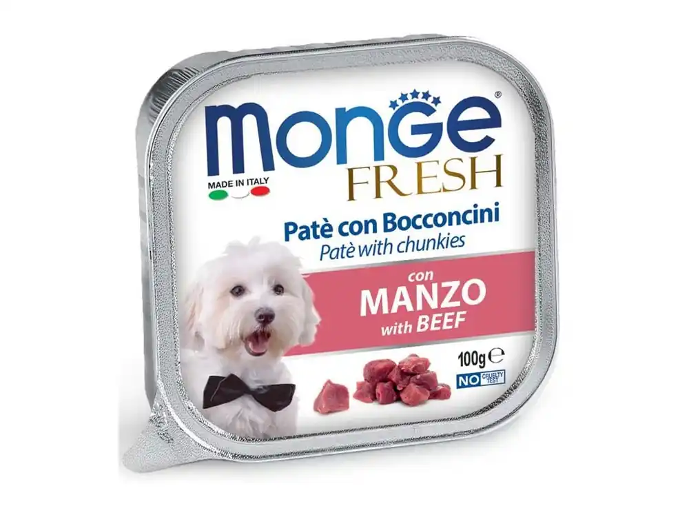Monge FRESH paté a kousky s hovězím masem - mistička pro psy 100 g Super Cena