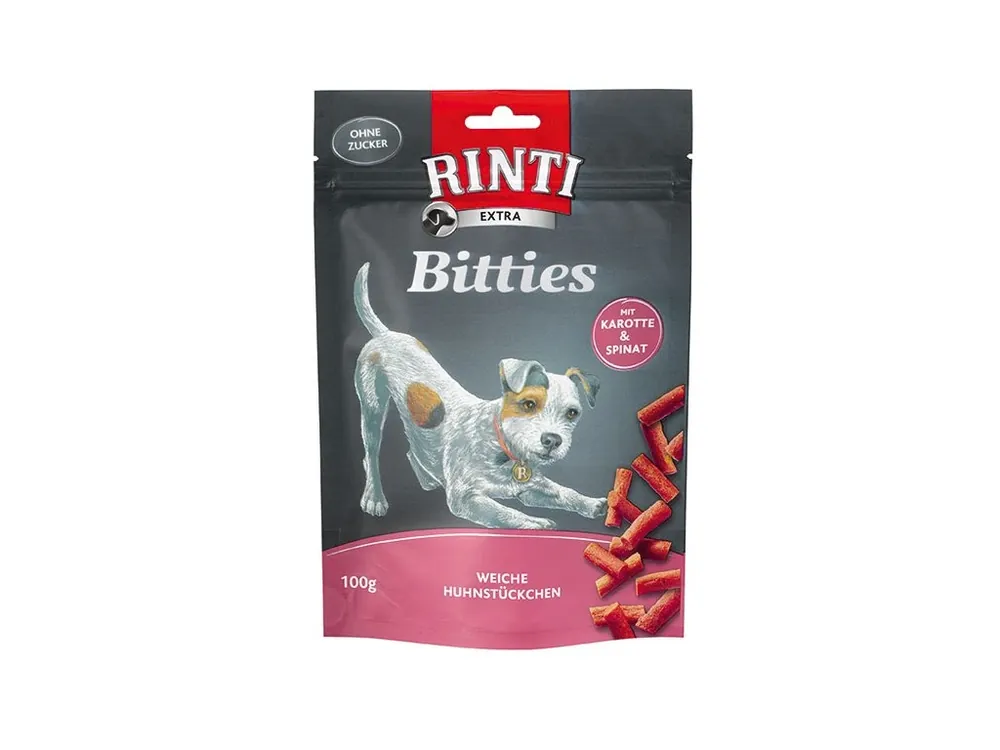 Rinti Extra Bitties kuře, mrkev a špenát 100 g Levný