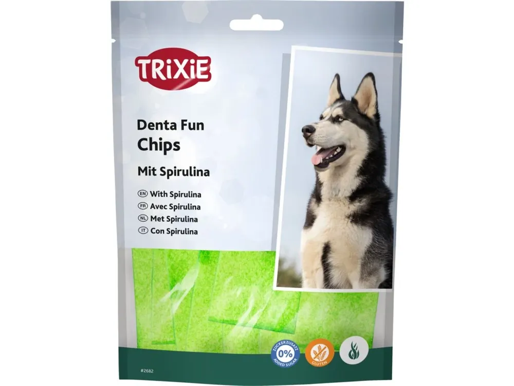 DENTAfun Light žvýkací chipsy s řasou Spirulina 100 g Časově Omezené