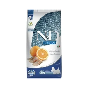 Aktuální N&D Ocean Dog Adult Mini Herring Orange 7 kg