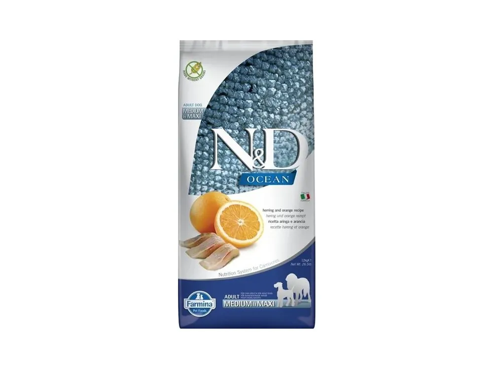 N&D Ocean Dog Adult Herring Orange 12 kg Vysoce Kvalitní