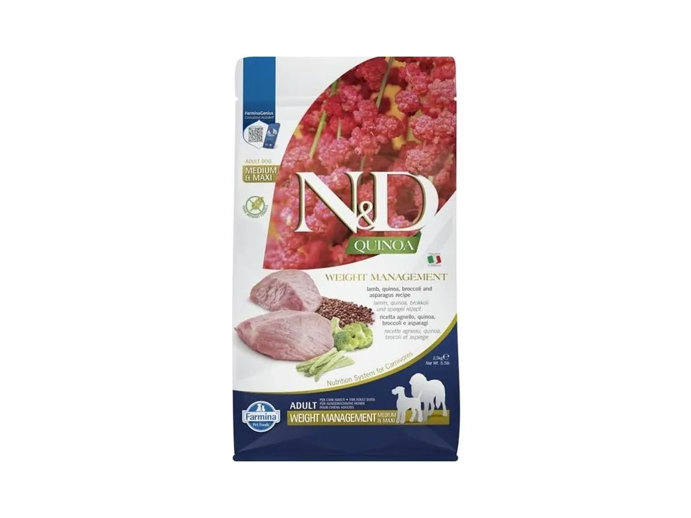 N&D Dog GF Quinoa Weight Management Medium Maxi 7 kg Časově Omezené