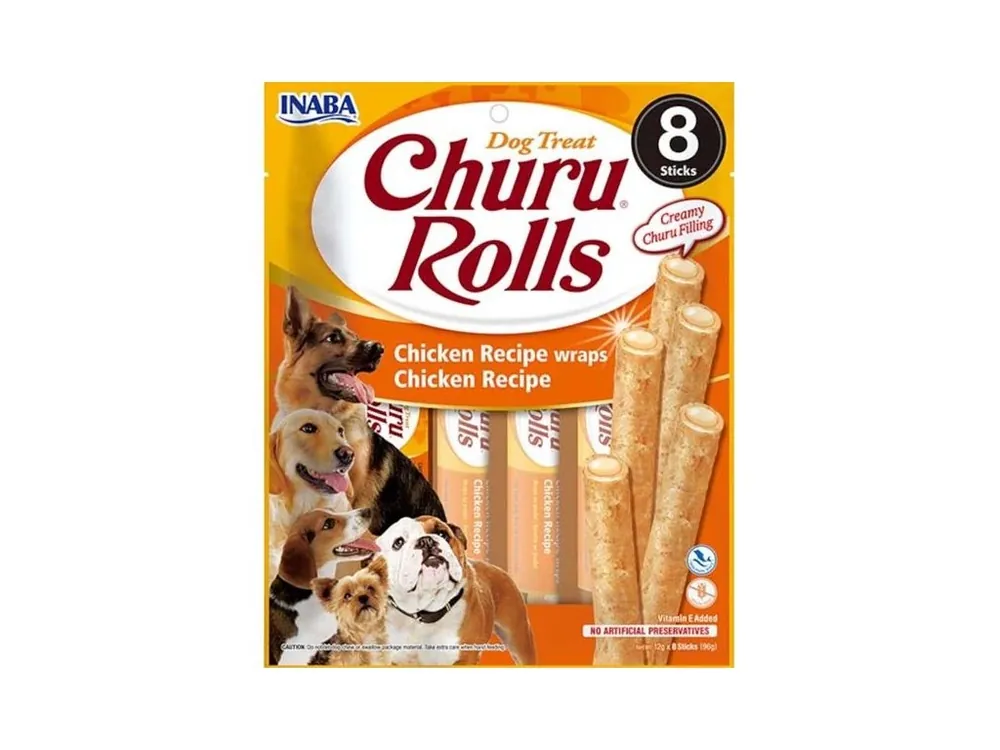 Churu Rolls Chicken Wraps - pamlsek pro PSY 8x12 g Nová Kolekce