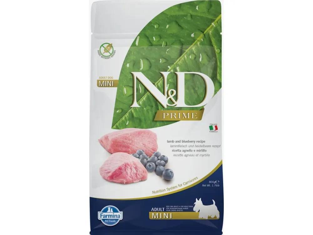 Finální Výprodej N&D Prime Dog Adult Mini Lamb Blueberry 800 g