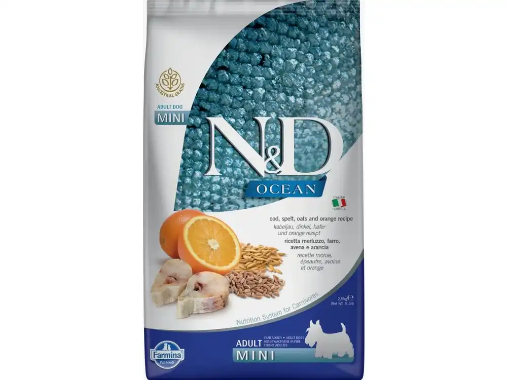 N&D Ocean Dog Adult Mini Cod Spelt Oats and Orange 2,5 kg Nejlepší Cena