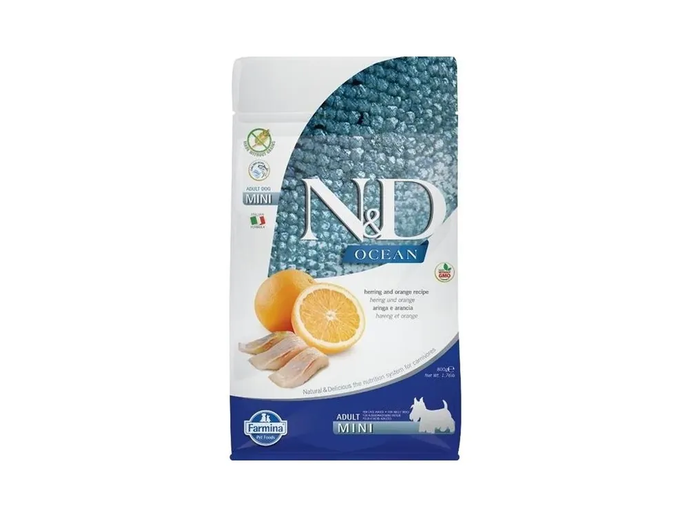 N&D Ocean Dog Adult Mini Herring Orange 800 g Nová Kolekce
