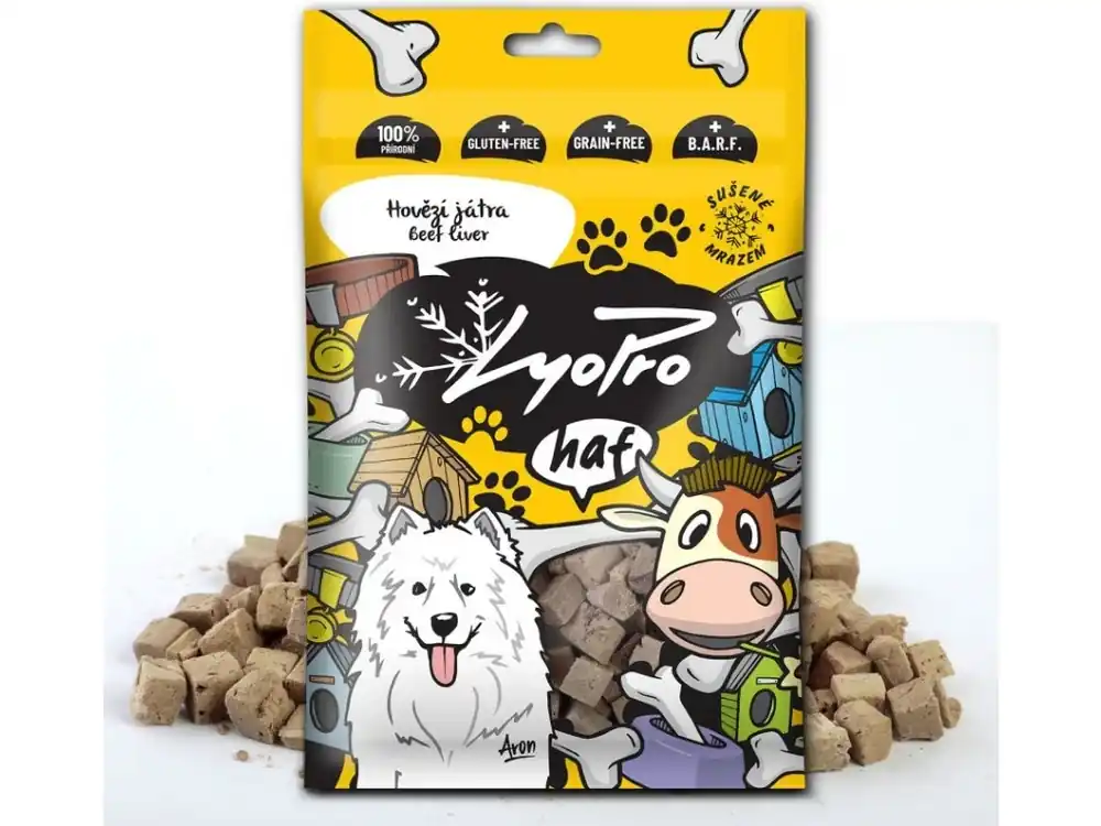Sezónní Sleva LyoPro Dog hovězí játra - mrazem sušené pamlsky pro psy 50 g