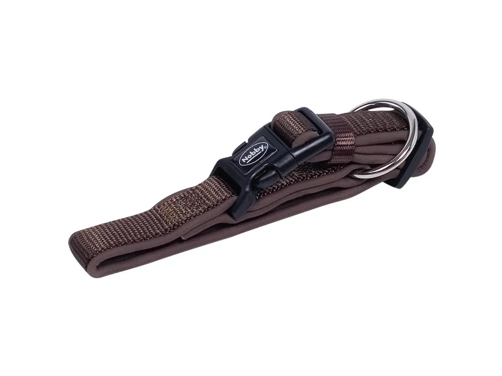 Akce Nobby CLASSIC PRENO obojek neoprén hnědý L/XL 50-65cm