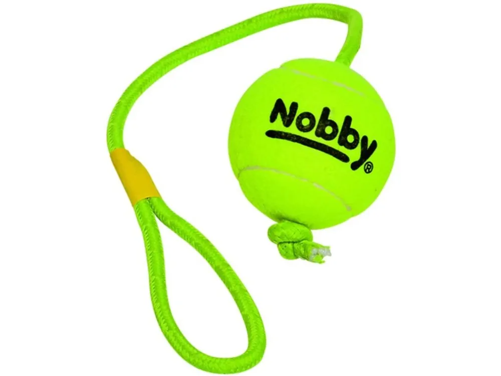 Novinka Nobby hračka tenisový míček XL 9cm s lanem 70cm