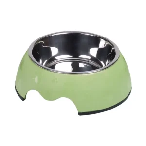 Značkový Nobby Nobly Paw nerez miska pouzdře zelená tlapky 160ml