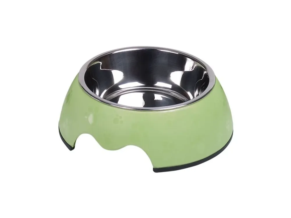 Značkový Nobby Nobly Paw nerez miska pouzdře zelená tlapky 160ml