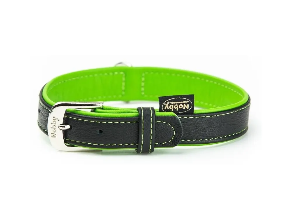 Nobby Pacific kožený obojek zelené lemování S-M 42cm Nízká Cena