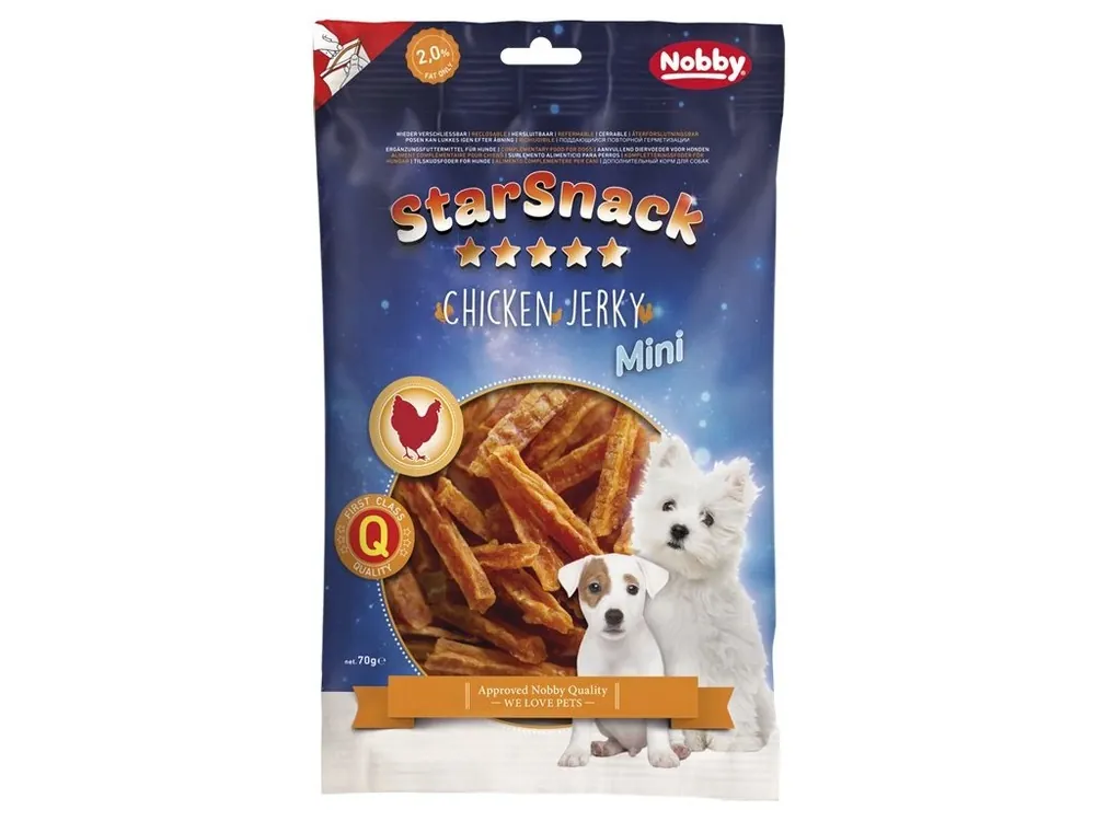Akce Nobby StarSnack Mini Jerky pamlsek kuřecí plátky 70g